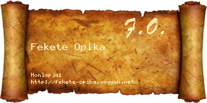 Fekete Opika névjegykártya