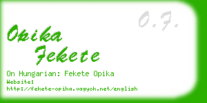 opika fekete business card